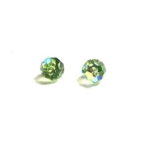 Green crystal earrings